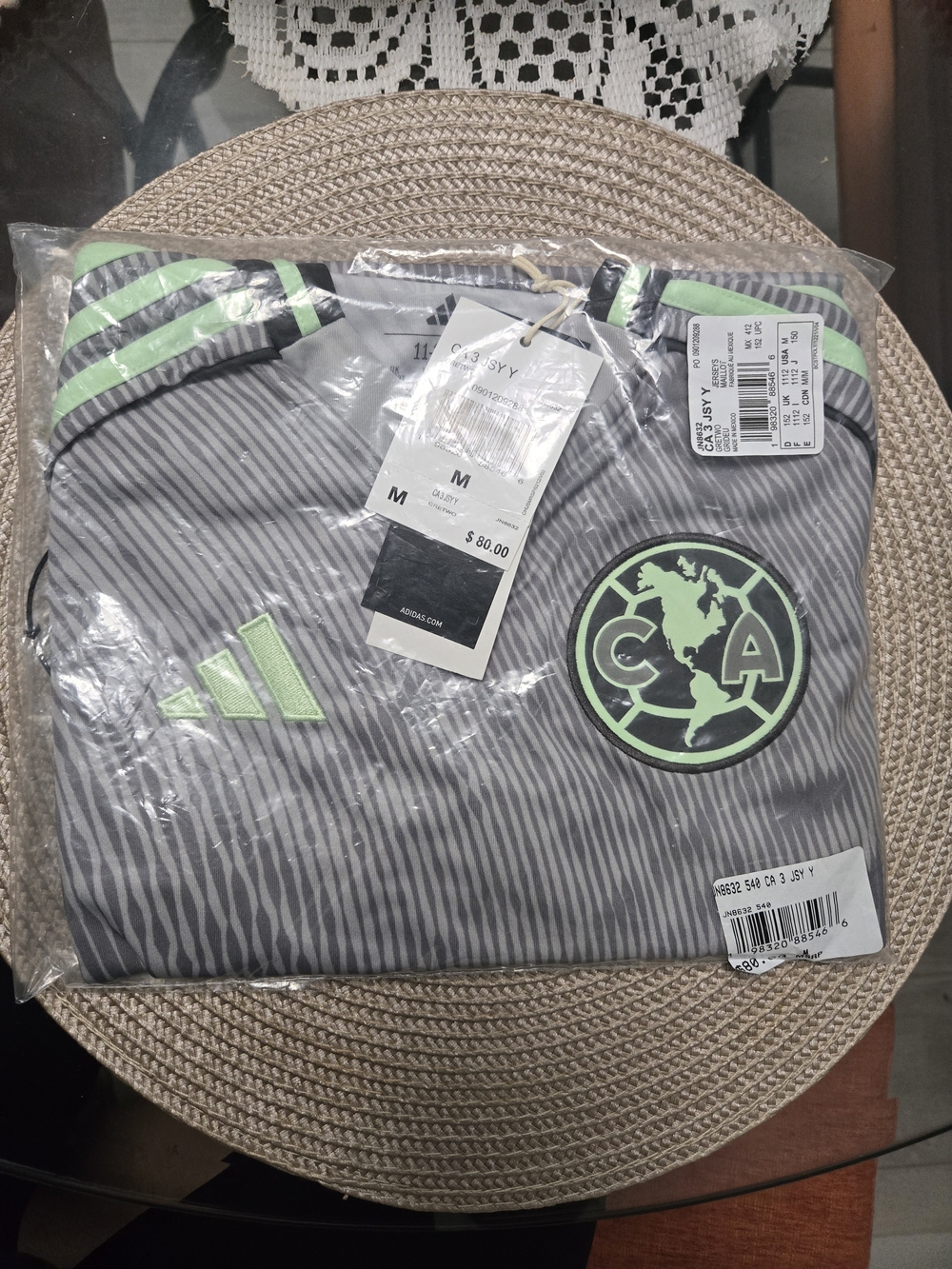 adidas Gray and Neon Green Club América Track Jacket